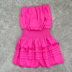 Hot Pink Strapless Romper